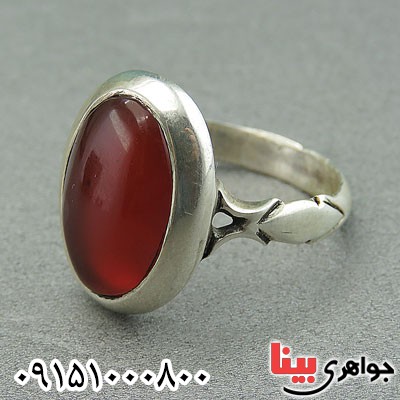 انگشتر عقیق یمنی سرخ دست ساز خاص مردانه _کد:29727