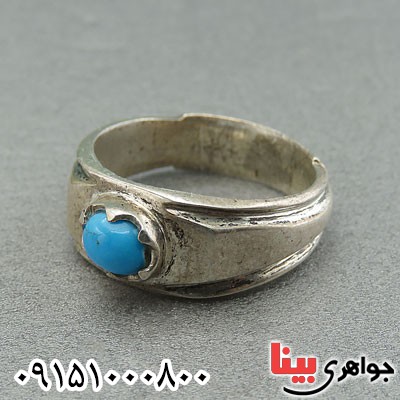 انگشتر فیروزه نیشابوری دست ساز خاص مردانه _کد:29728