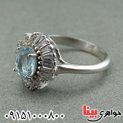 انگشتر توپاز سوئیسی زنانه رودیوم _کد:29729