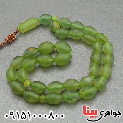 تسبیح شامقصود زیتونی خوش رنگ 33 دانه ای _کد:29754