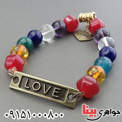 دستبند چند جواهر خوشرنگ بسیار زیبا _کد:29875