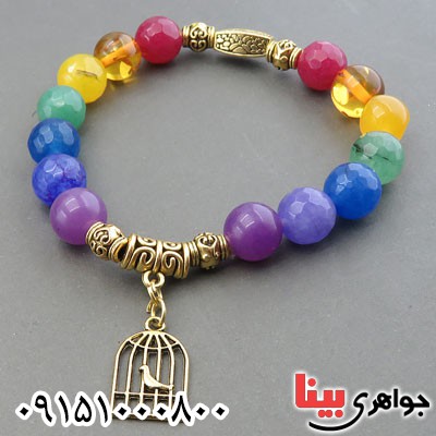 دستبند چند جواهر هفت چاکرا زیبا و خوشرنگ _کد:29879