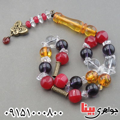 تسبیح چند جواهر 33 دانه ای سنگ درمانی زیبا و خاص _کد:29898