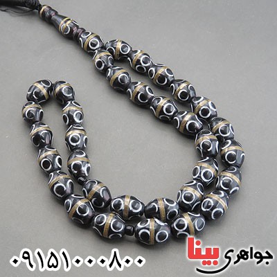 تسبیح کشکول (کوک) ۳۳ دانه ای با مرصع کهربا و فیروزه خاص _کد:29936