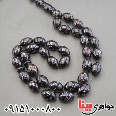 تسبیح یسر نقره کوب سوپر فاخر 33 دانه ای _کد:29958