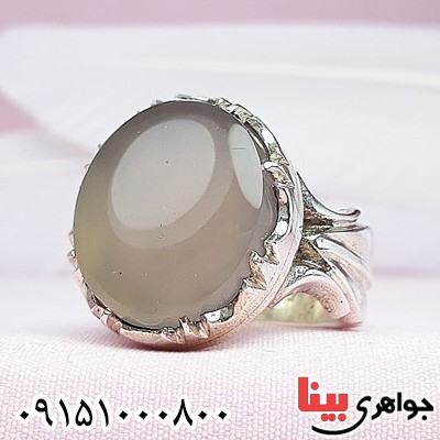 انگشتر عقیق یمنی نباتی درشت دست ساز خاص _کد:29966
