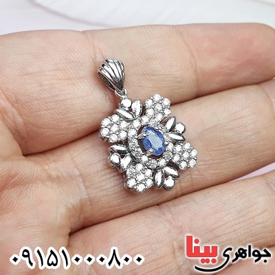 گردنبند یاقوت کبود رودیوم زنانه خاص و شیک