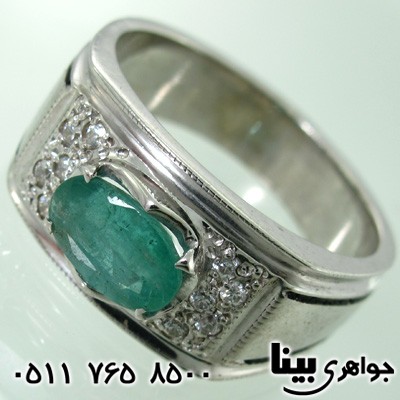 انگشتر زمرد مردانه کلاسیک فاخر