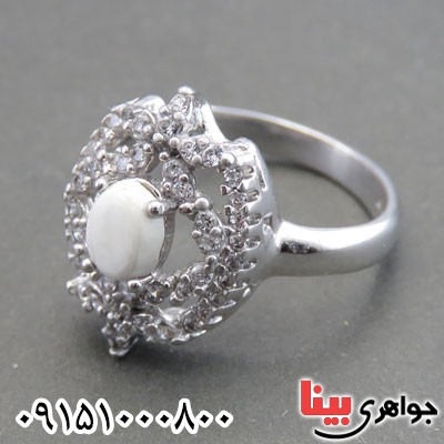 انگشتر خرمهره زنانه خاص رودیوم _کد:30043