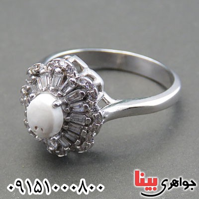 انگشتر خرمهره زنانه رودیوم خاص و شیک _کد:30046