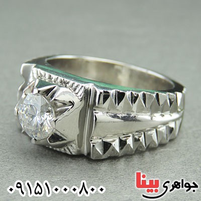 انگشتر الماس روسی (موزانایت) فاخر مردانه دست ساز