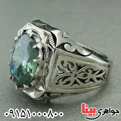 انگشتر الماس روسی (موزانایت) درشت فاخر رودیوم دست ساز _کد:30074