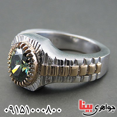 انگشتر الماس روسی (موزانایت) و الماس رودیوم دست ساز فاخر _کد:30131