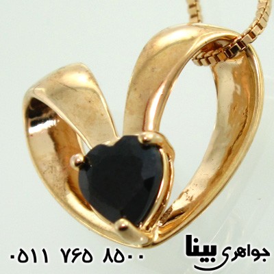 گردنبند یاقوت کبود طرح قلب برجسته