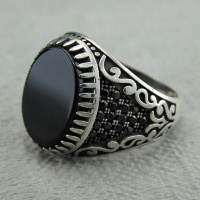 انگشتر عقیق سیاه (اونیکس) مردانه زیبا میکروستینگ خاص