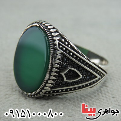 انگشتر عقیق سبز میکروستینگ خاص _کد:30222