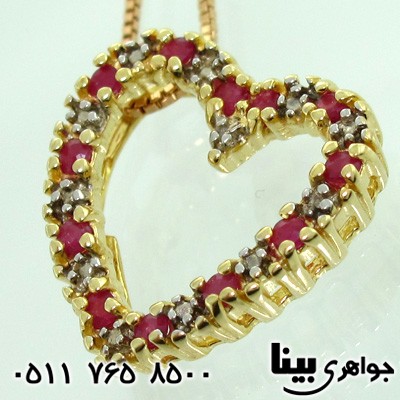 گردنبند یاقوت سرخ گلریز قلبی