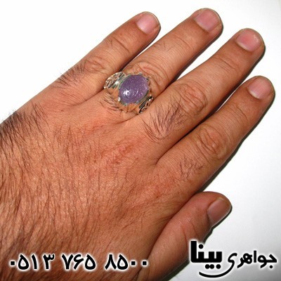 انگشتر عقیق یمنی کبود مردانه خط احمد