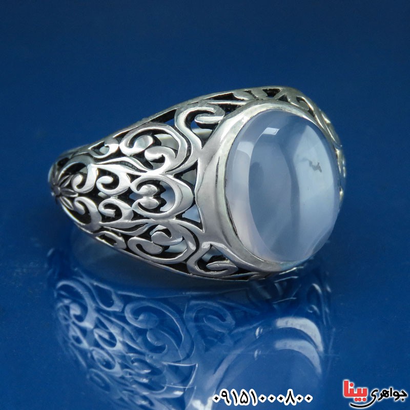 انگشتر عقیق یمنی کبود مردانه زیبا و خاص _کد:30535