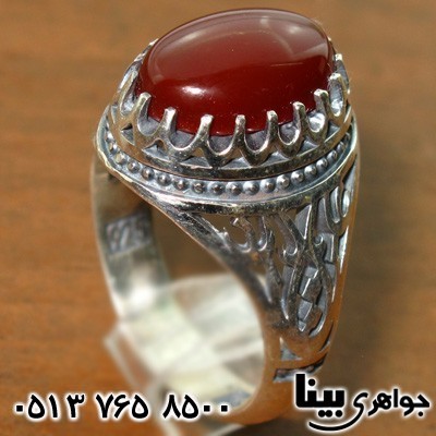 انگشتر عقیق مردانه با رکاب یا علی