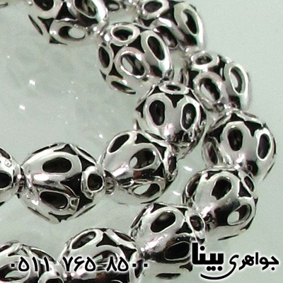 تسبیح نقره 33 دانه ای شبکه کاری