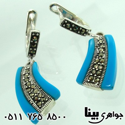 گوشواره نقره زنانه طرح فیروزه