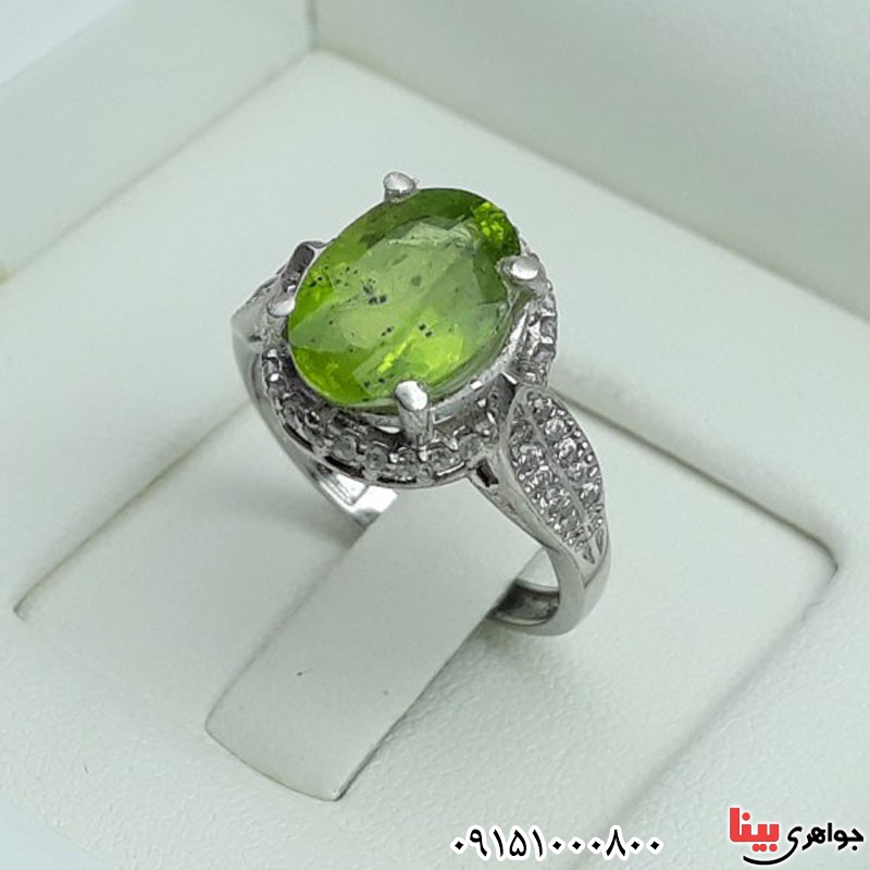 انگشتر زبرجد رودیوم زنانه عالی و خاص _کد:30839