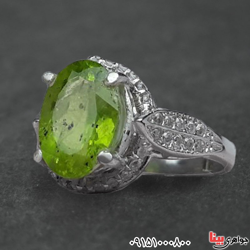 انگشتر زبرجد رودیوم زنانه عالی و خاص _کد:30839