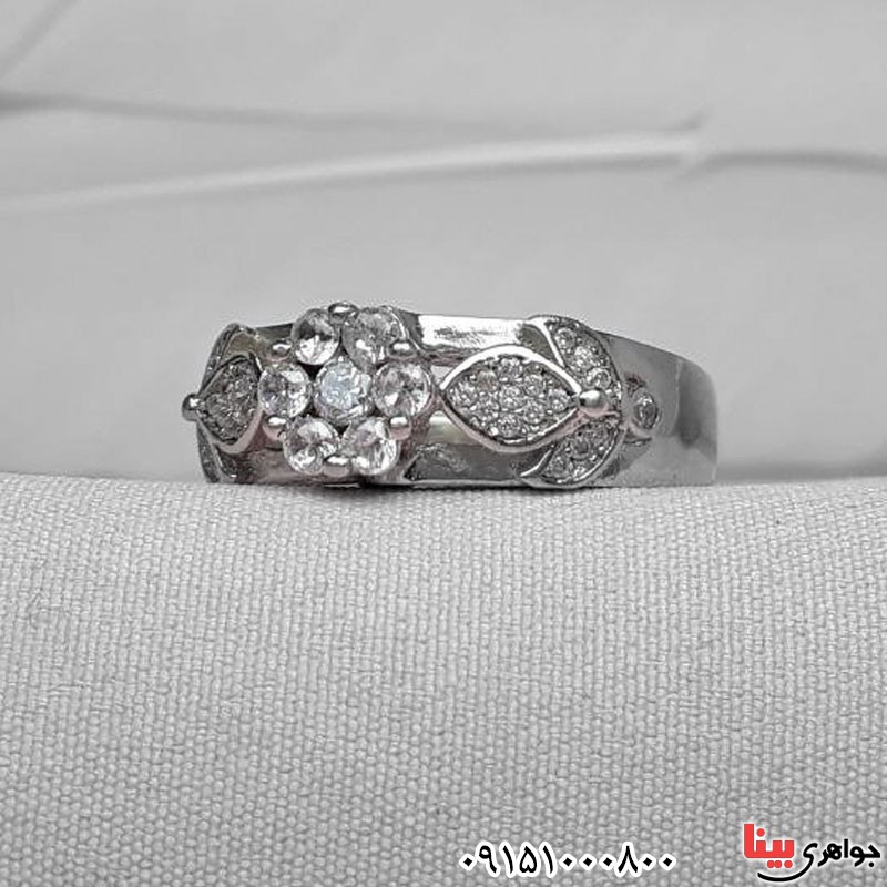 انگشتر نقره خاص مدل فلاور رودیوم _کد:31036