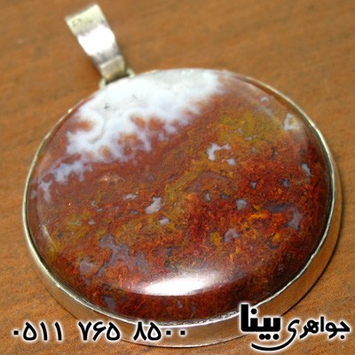 گردنبند عقیق خزه ای (جاسپر) درشت