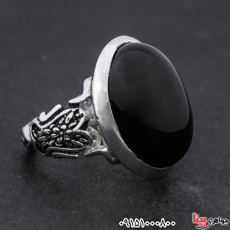 انگشتر عقیق سیاه (اونیکس) شیک مردانه خاص _کد:31086