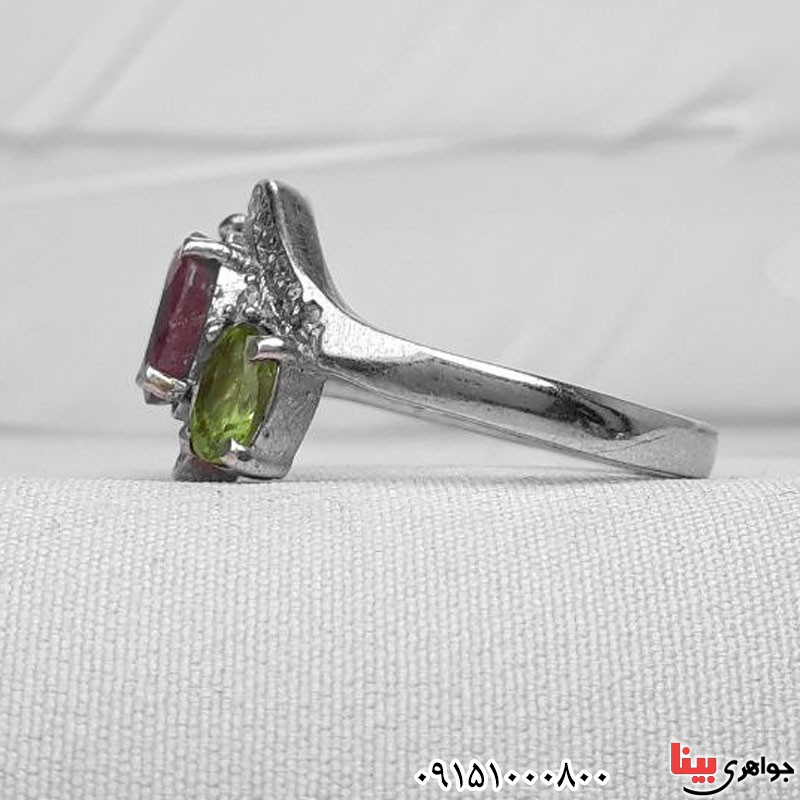 انگشتر چند جواهر رودیوم خاص زنانه _کد:31161
