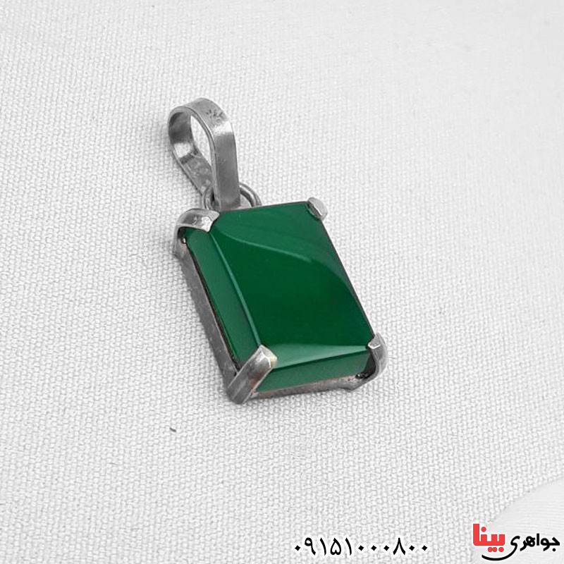 گردنبند عقیق سبز خاص و زیبای خوشرنگ _کد:31162