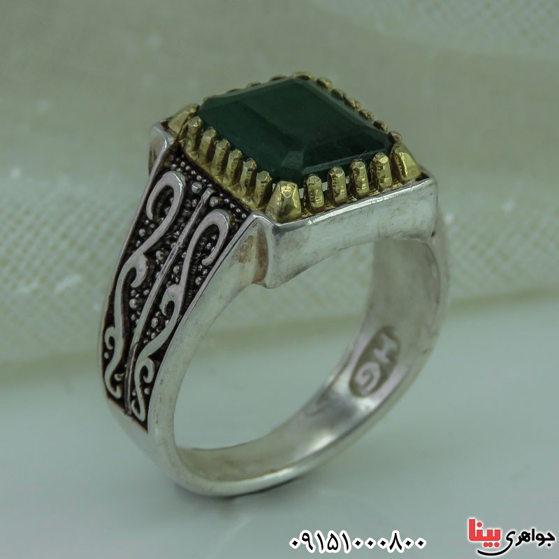 انگشتر زمرد فاخر مردانه بسیار عالی _کد:31200