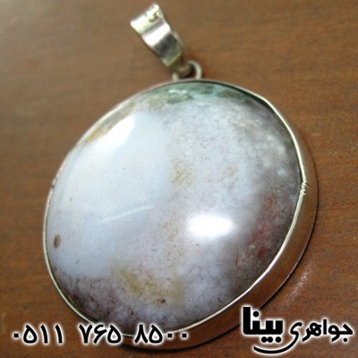 گردنبند عقیق خزه ای (جاسپر) دایره ای