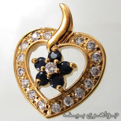 گردنبند یاقوت کبود گل پنج پر