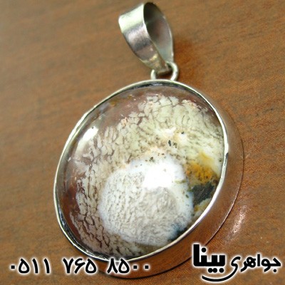 گردنبند عقیق خزه ای (جاسپر) دایره ای دریا
