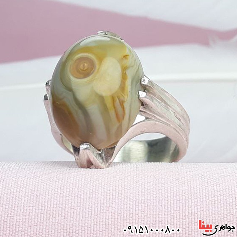 انگشتر عقیق باباقوری زیبای دست ساز _کد:31379