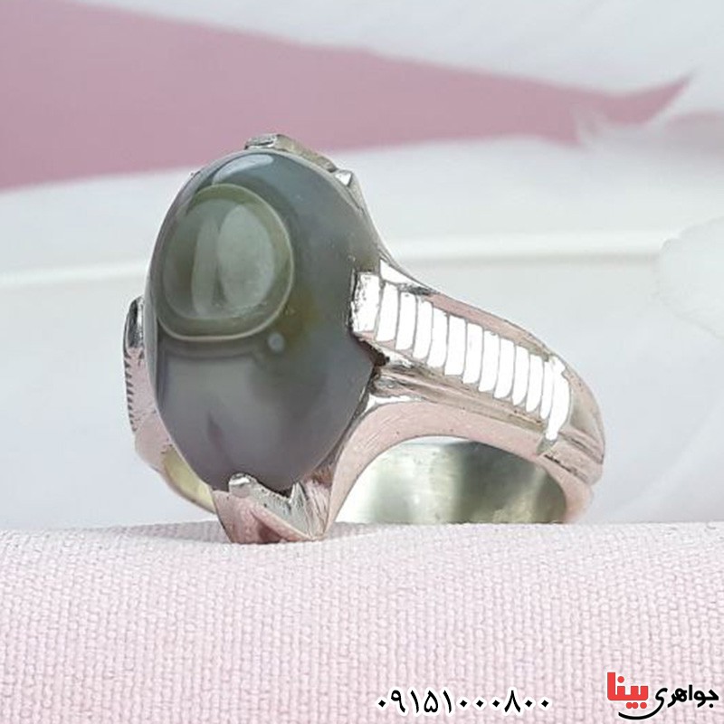 انگشتر عقیق باباقوری دست ساز عالی _کد:31384