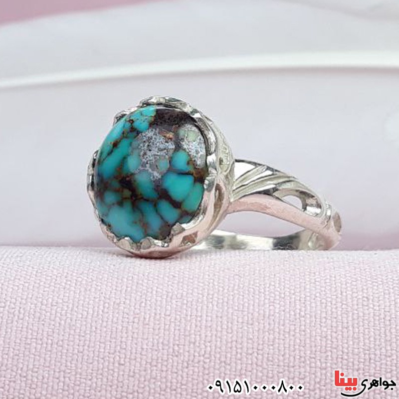 انگشتر فیروزه نیشابوری زنانه خوشرنگ و زیبا _کد:31403