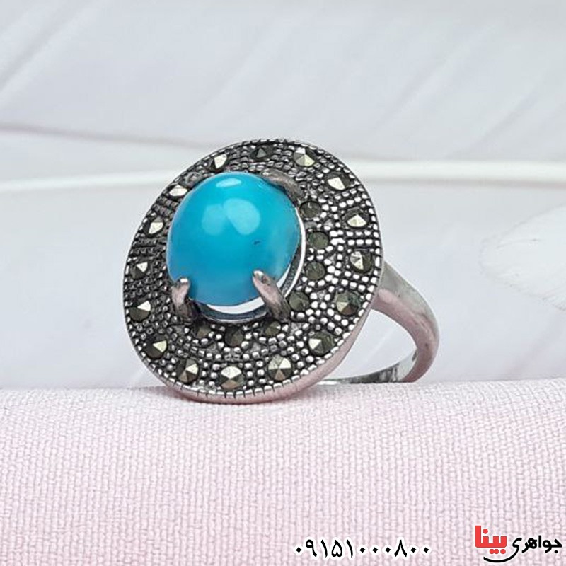 انگشتر فیروزه نیشابوری زنانه مارکازیتی _کد:31440