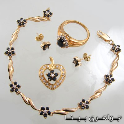 سرویس یاقوت کبود گل پنج نگین