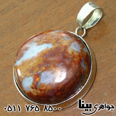 گردنبند عقیق خزه ای(جاسپر) دایره ای