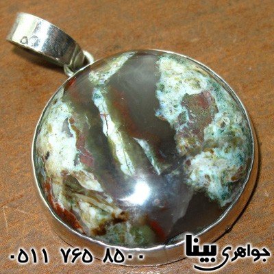 گردنبند عقیق خزه ای (جاسپر) خونین