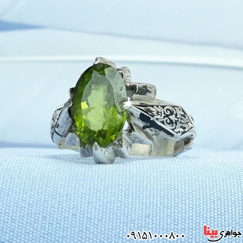 انگشتر زبرجد مردانه دست ساز فاخر _کد:31655