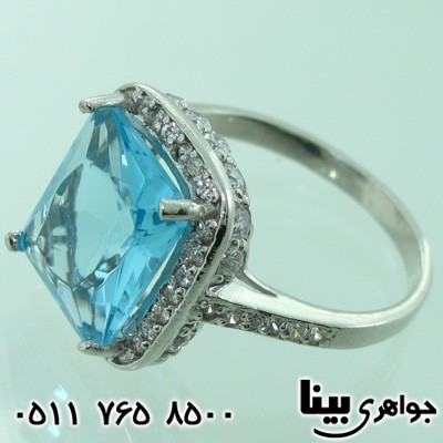 انگشتر ابسیدین نگین کریستالی زنانه