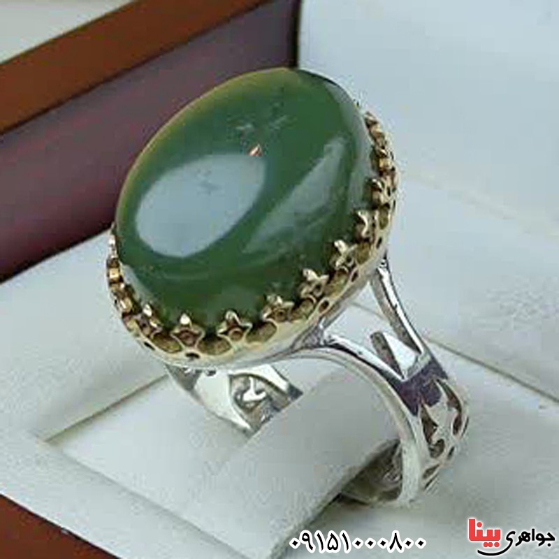 انگشتر یشم یمنی خاص و زیبا مردانه _کد:31791