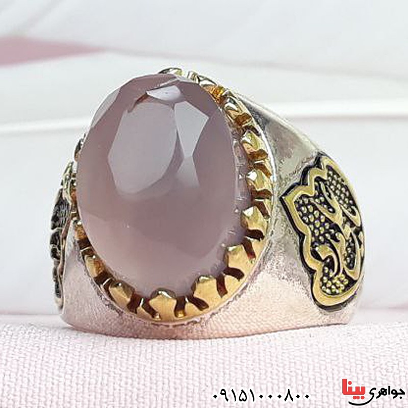 انگشتر عقیق یمنی سوسنی زیبا و خاص _کد:31808