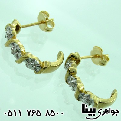گوشواره الماس زنانه پیچک