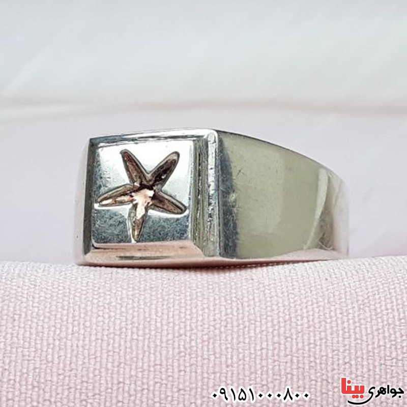 انگشتر نقره زیبا دست ساز با حرز چهارده معصوم _کد:32217